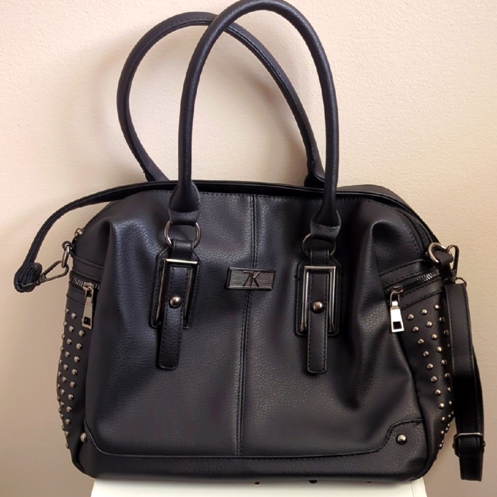 Black Studded Bag With Strap